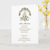 Religious Blessed Virgin Mary Floral  Kaart (Gele Bloem)