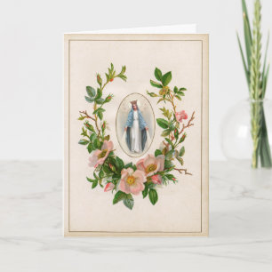 Religious Blessed Virgin Mary Floral  Kaart