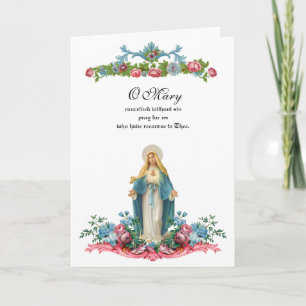 Religious Blessed Virgin Mary Floral  Kaart