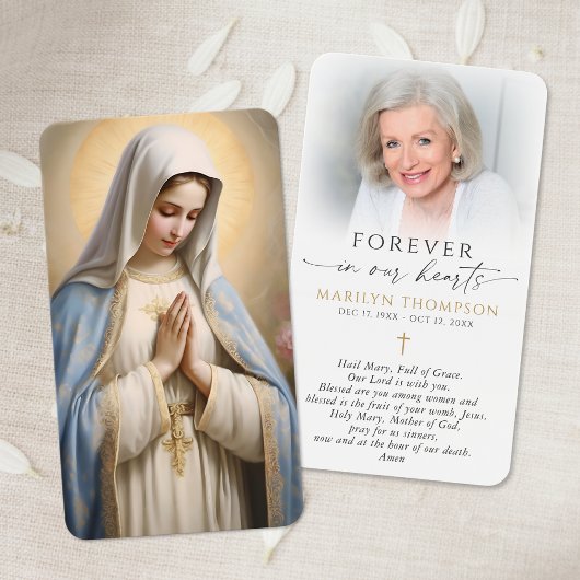 Religious Catholic Prayer Virgin Mary Cross Card