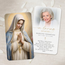 Religious Catholic Prayer Virgin Mary Cross Card