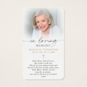 Religious Catholic Virgin Mary Cross Prayer Card (Dos)