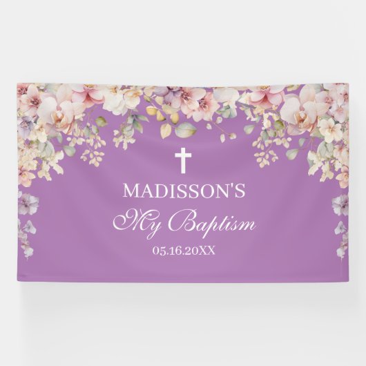 Religious Celebration Floral Orchids purp backdrop Spandoek (Horizontaal)