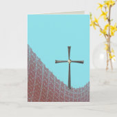 Religious Christian note card empty cross Kaart (Gele Bloem)