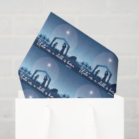 Religious Christmas Nativity Scene Pattern Tissuepapier (Cadeauzakje)