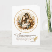 Religious Christmas Scripture Golden Light Circle Kaart (Voorkant)