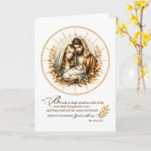 Religious Christmas Scripture Golden Light Circle Kaart (Gele Bloem)