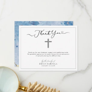 Religious Cross Funeral Thank You Card Bedankkaart