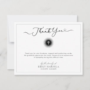 Religious Cross Funeral Thank You Card Bedankkaart