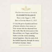 Religious Funeral Memorial Photo Prayer  (Dos)