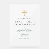 Religious Green Boy First Communion Welcome (Recto)