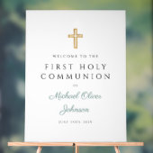 Religious Green Boy First Communion Welcome (Neutre)