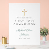 Religious Green Boy First Communion Welcome (Mariage)