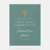 Religious Green Boy First Communion Welcome (Recto)