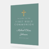 Religious Green Boy First Communion Welcome (Angle)