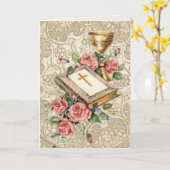 Religious Happy Birthday Chalice Bible  Kaart (Gele Bloem)