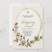 Religious invitation card with floral design (Devant)