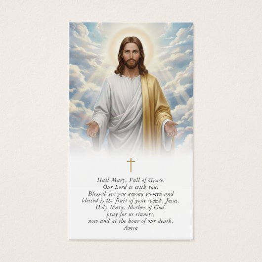 Religious Jesus Hail Mary Prayer Card Visitekaartje (Voorkant)