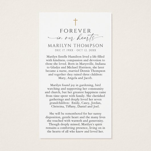 Religious Jesus Remembrance Funeral Prayer Card (Dos)