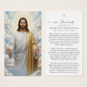 Religious Jesus Remembrance Sympathy Prayer Card (Devant & derrière)