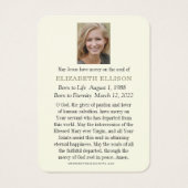 Religious Sacred Heart Jesus Funeral Prayer Kaart (Achterkant)