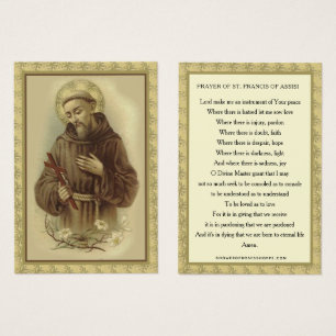 RELIGIOUS SAINT FRANCIS ASSISI PRAYER PRIEST VISITEKAARTJE
