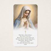 Religious Virgin Mary Cross Funeral Prayer Card (Devant)