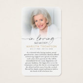 Religious Virgin Mary In Loving Memory Prayer Card (Dos)