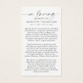 Religious Virgin Mary Memorial Funeral Prayer Card (Dos)