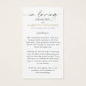 Religious Virgin Mary Photo Funeral Prayer Card (Dos)