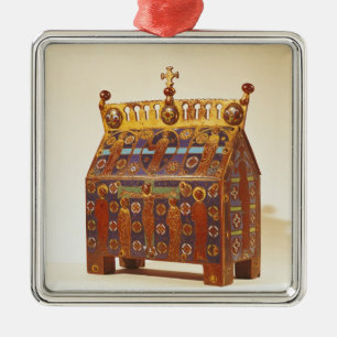 Reliquaire borst, 12e tot 13e eeuw metalen ornament