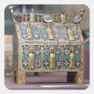 Reliquary Chasse, Limoges, c.1200-50 Vierkante Sticker