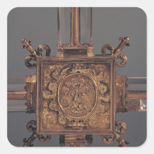 Reliquary cross, detail van een fenix vierkante sticker