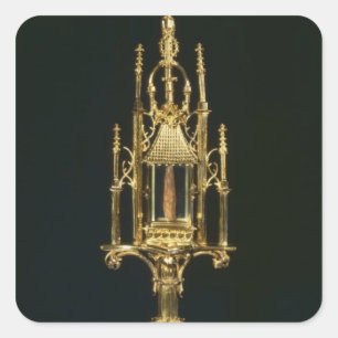 Reliquary Monstrance met stuk kruis Vierkante Sticker