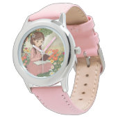 relógio de menina no jardim horloge (Gekanteld)