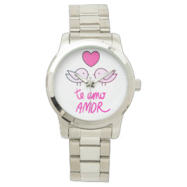 relógio feminino pássaros românticos horloge