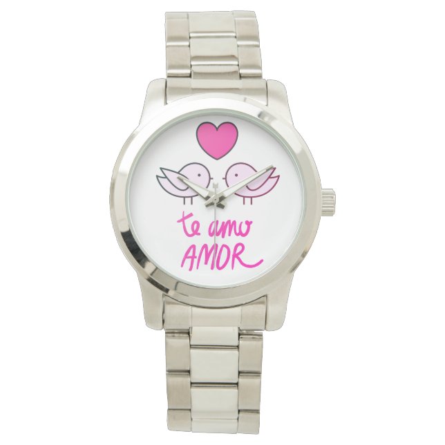 relógio feminino pássaros românticos horloge (Voorkant)