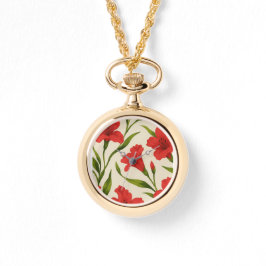 relógio florais vermelha horloge