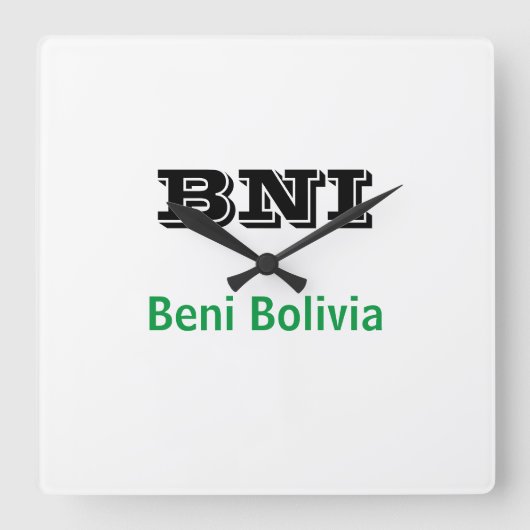 Reloj BNI Beni Bolivia Vierkante Klok (Voorkant)