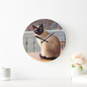 Reloj de gato siamés grote klok (Huis)