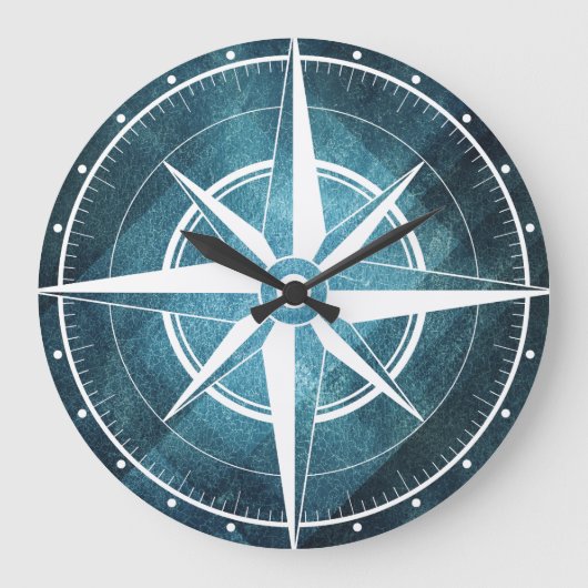 Reloj de pared brújula azulada grote klok (Voorkant)