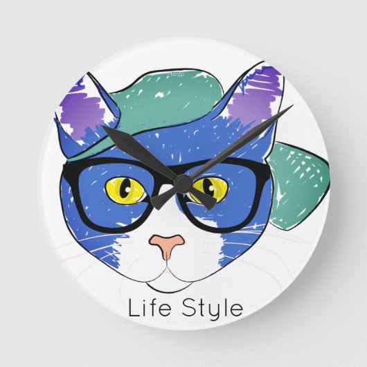 Reloj de pared Cats Ronde Klok (Voorkant)