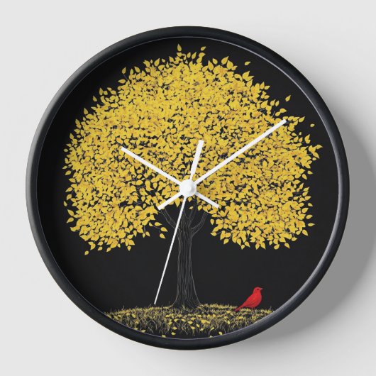 Reloj de pared con fondo de árbol  (Voorkant)