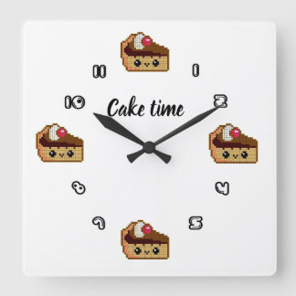 Reloj de pared cuadrado CAKE TIME Vierkante Klok