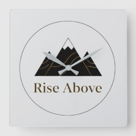 Reloj de Pared Cuadrado ‘Rise Above’ – Minimalista Vierkante Klok