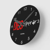 Reloj de pared DESesperar DESenREdo negro Ronde Klok (Hoek)
