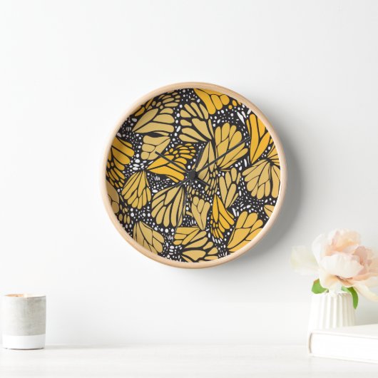 Reloj de pared estampado mariposa monarca (Huis)