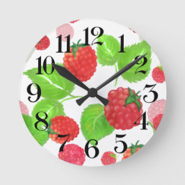 reloj de pared frambuesas a la acuarela ronde klok
