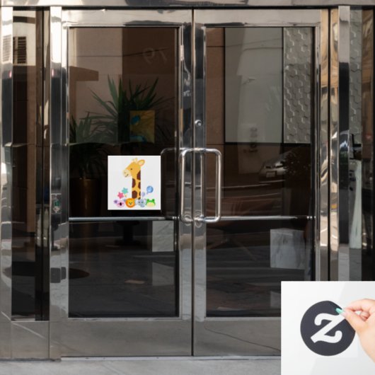 Reloj de pared raamsticker (Kantoordeur)