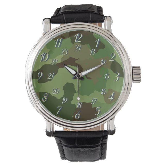 Reloj De Pulsera Ejército fondo verde camuflaje Horloge (Voorkant)